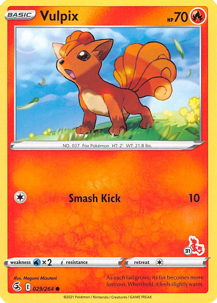 Vulpix (029/264) (Cinderace Stamp #31) [Battle Academy 2022] | North Game Den