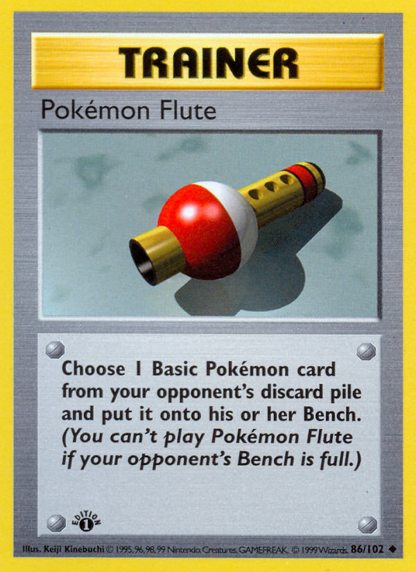 Pokemon Flute (86/102) (Shadowless) [Base Set 1st Edition] | North Game Den