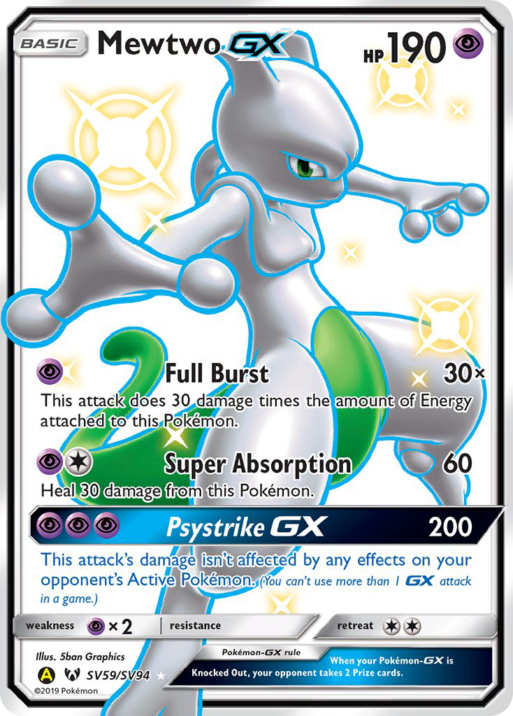 Mewtwo GX (SV59/SV94) [Sun & Moon: Hidden Fates - Shiny Vault] | North Game Den