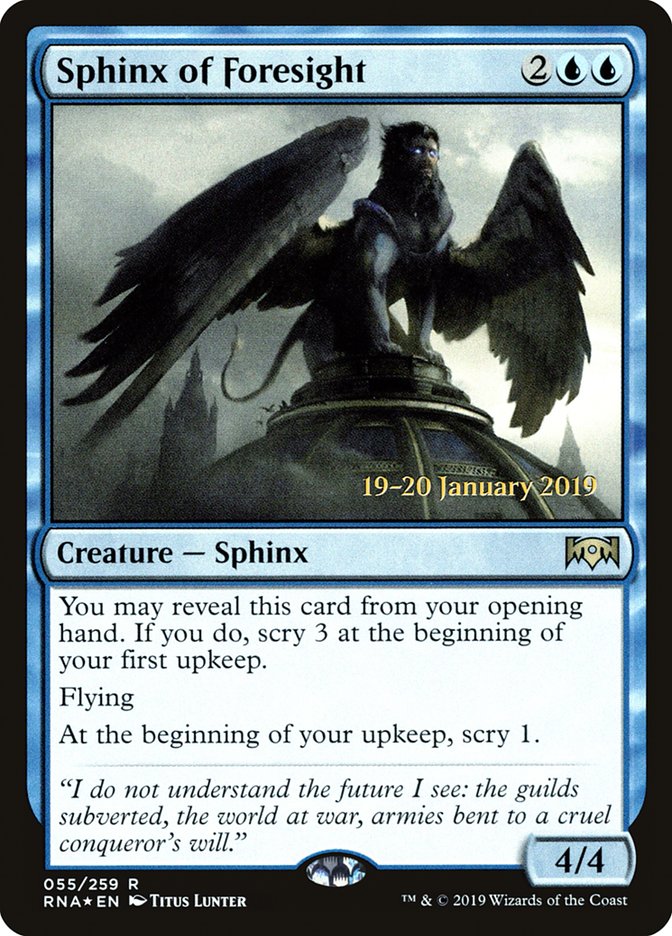 Sphinx of Foresight [Ravnica Allegiance Prerelease Promos] | North Game Den