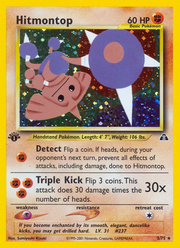 Hitmontop (3/75) [Neo Discovery 1st Edition] | North Game Den