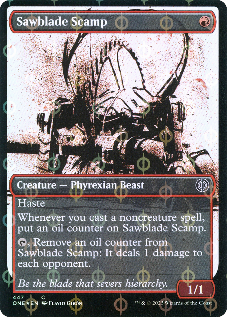 Sawblade Scamp (Showcase Ichor Step-and-Compleat Foil) [Phyrexia: All Will Be One] | North Game Den