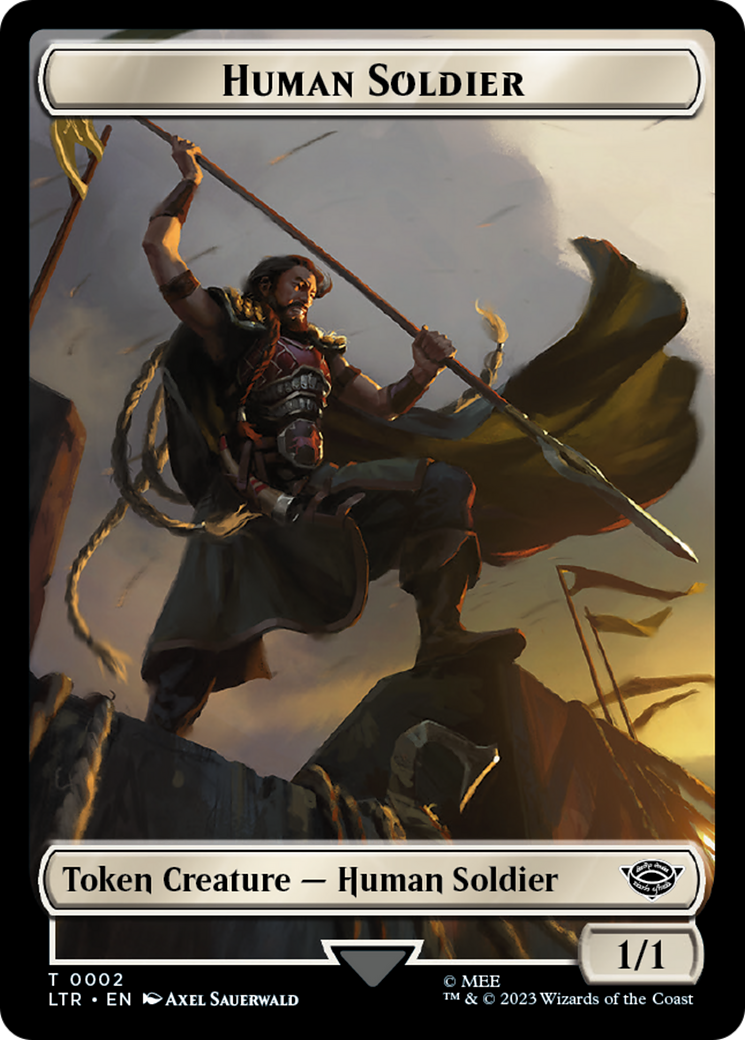 Human (04) // Human Soldier (02) Double-Sided Token [The Lord of the Rings: Tales of Middle-Earth Commander Tokens] | North Game Den