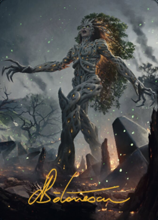 Titania, Gaea Incarnate Art Card (Gold-Stamped Signature) [The Brothers' War Art Series] | North Game Den