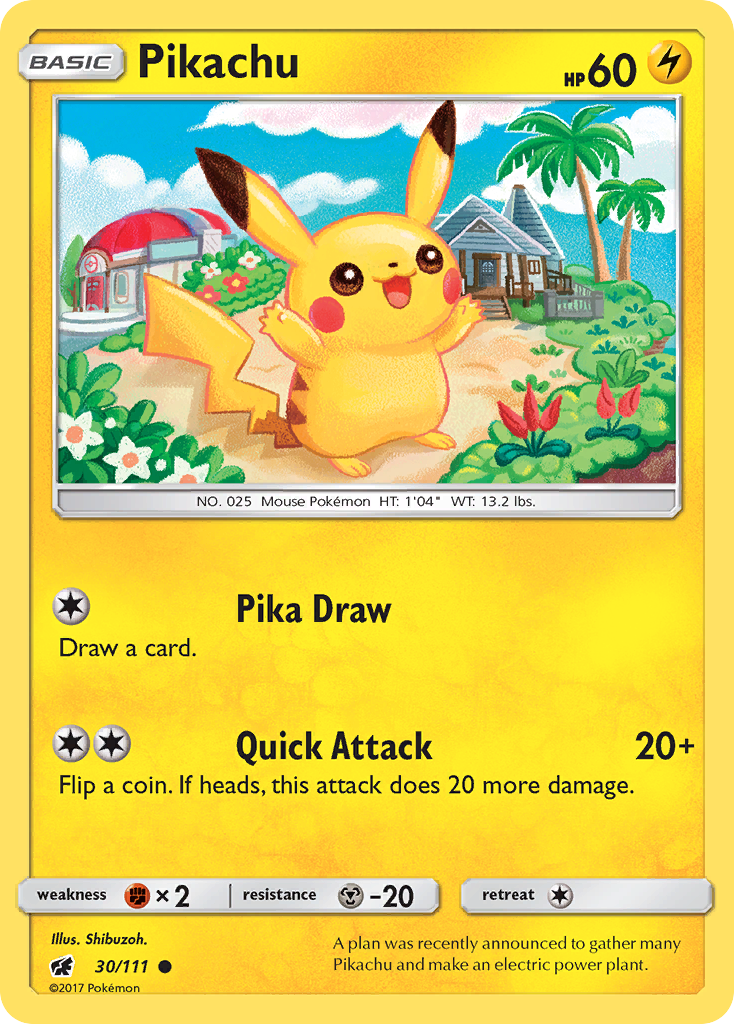 Pikachu (30/111) [Sun & Moon: Crimson Invasion] | North Game Den