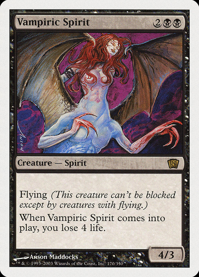 Vampiric Spirit (8th Edition) [Oversize Cards] | North Game Den