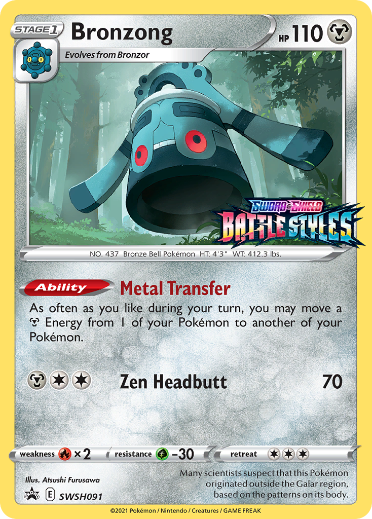 Bronzong (SWSH091) (Prerelease Promo) [Sword & Shield: Black Star Promos] | North Game Den