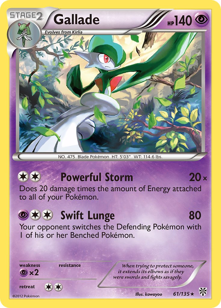 Gallade (61/135) (Cosmos Holo) (Blister Exclusive) [Black & White: Plasma Storm] | North Game Den