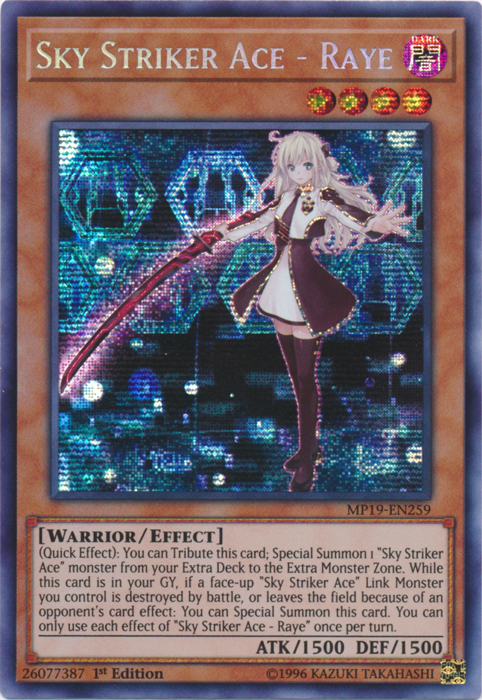 Sky Striker Ace - Raye [MP19-EN259] Prismatic Secret Rare | North Game Den