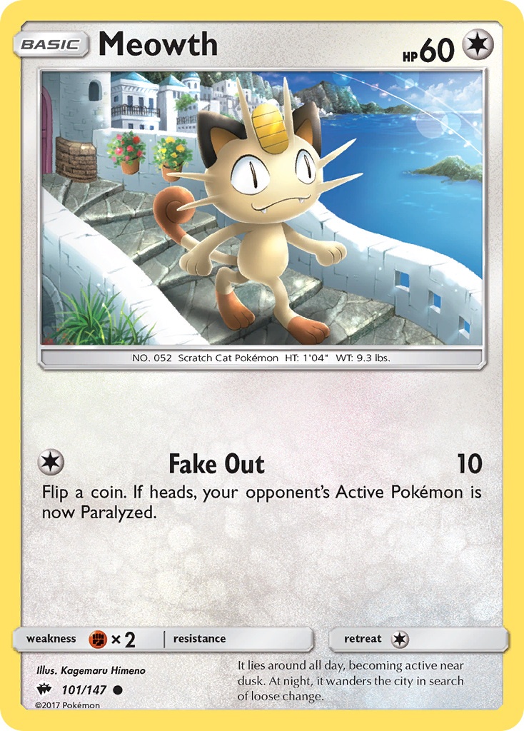 Meowth (101/147) [Sun & Moon: Burning Shadows] | North Game Den