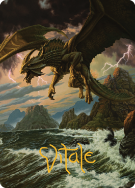 Ancient Bronze Dragon Art Card (03) (Gold-Stamped Signature) [Commander Legends: Battle for Baldur's Gate Art Series] | North Game Den