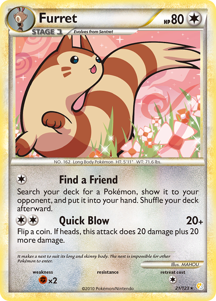 Furret (21/123) [HeartGold & SoulSilver: Base Set] | North Game Den