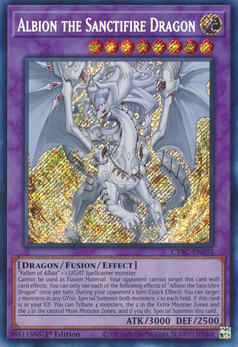 Albion the Sanctifire Dragon [CYAC-EN035] Secret Rare | North Game Den