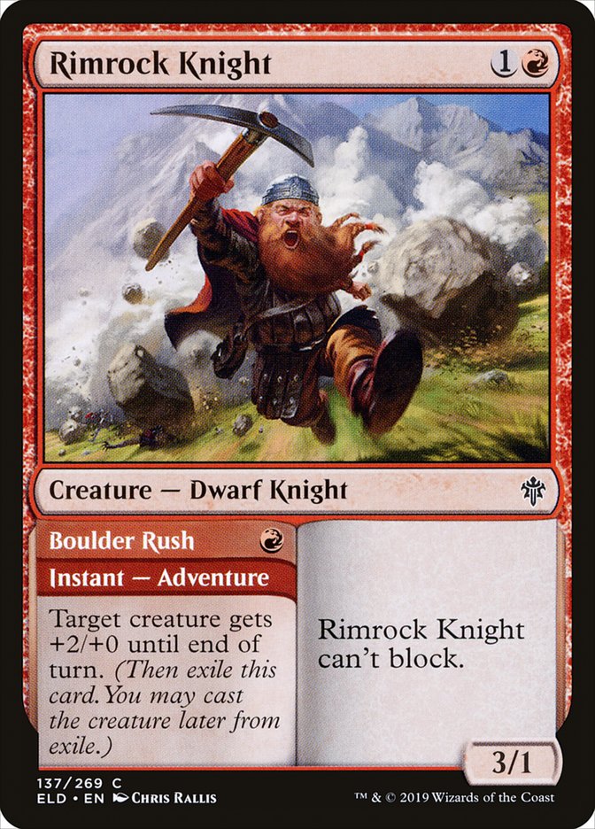 Rimrock Knight // Boulder Rush [Throne of Eldraine] | North Game Den