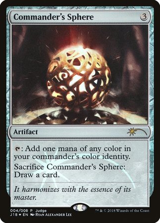 Commander's Sphere [Judge Gift Cards 2018] | North Game Den