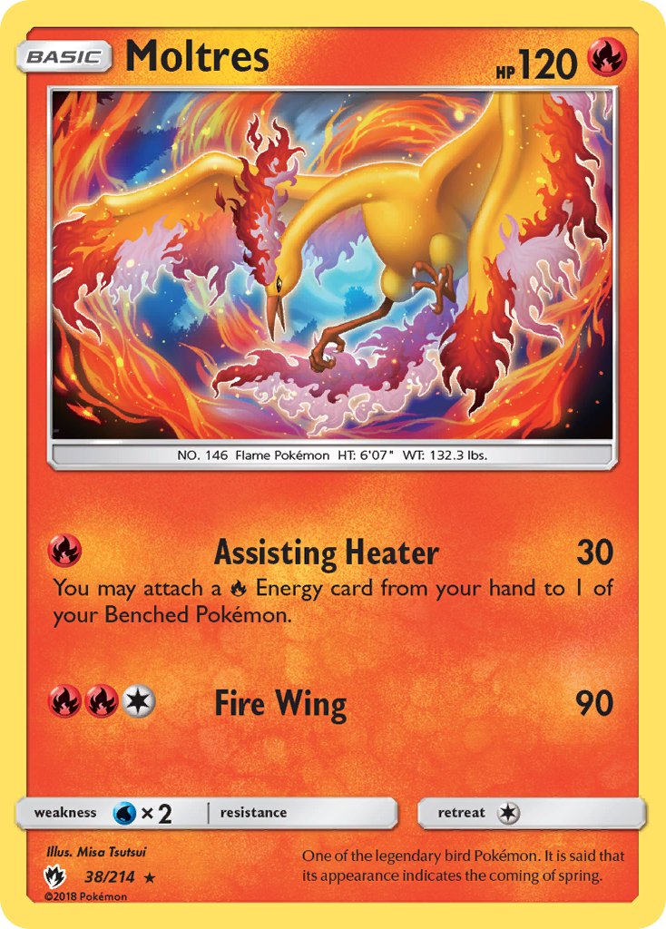 Moltres (38/214) (Let's Play, Eevee) Cracked Ice Holo) (Theme Deck Exclusive) [Sun & Moon: Lost Thunder] | North Game Den