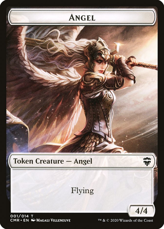 Angel // Salamander Warrior Token [Commander Legends Tokens] | North Game Den