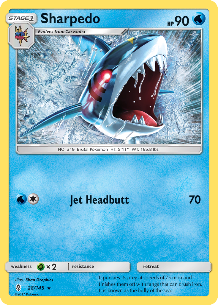 Sharpedo (28/145) [Sun & Moon: Guardians Rising] | North Game Den