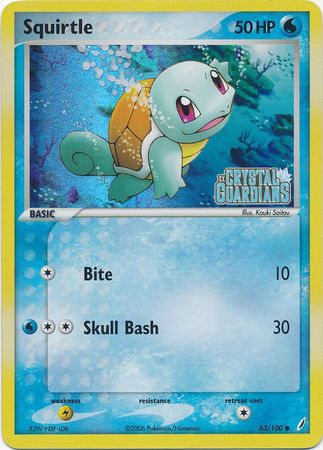 Squirtle (63/100) (Stamped) [EX: Crystal Guardians] | North Game Den