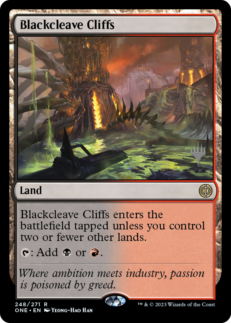 Blackcleave Cliffs (Promo Pack) [Phyrexia: All Will Be One Promos] | North Game Den