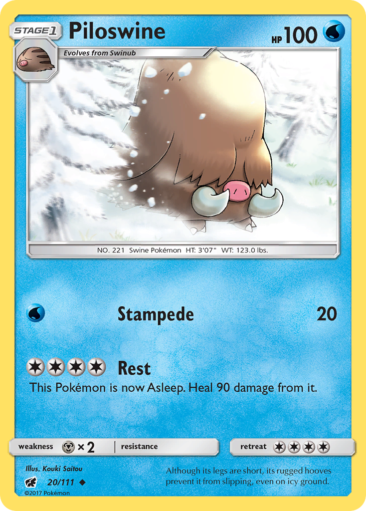 Piloswine (20/111) [Sun & Moon: Crimson Invasion] | North Game Den