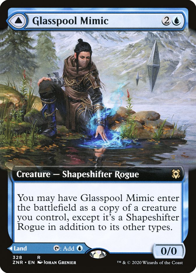 Glasspool Mimic // Glasspool Shore (Extended Art) [Zendikar Rising] | North Game Den