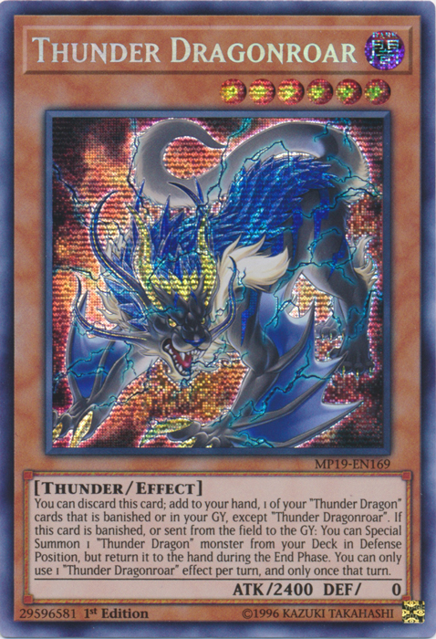 Thunder Dragonroar [MP19-EN169] Prismatic Secret Rare | North Game Den