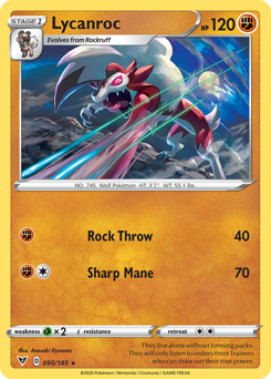 Lycanroc (095/185) [Sword & Shield: Vivid Voltage] | North Game Den