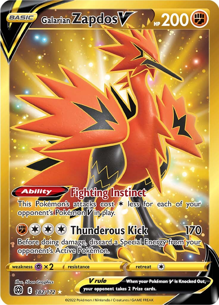 Galarian Zapdos V (182/172) [Sword & Shield: Brilliant Stars] | North Game Den