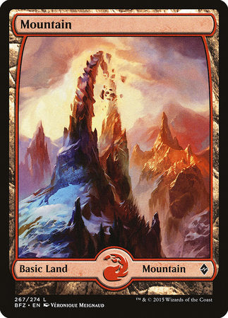 Mountain (267) - Full Art [Battle for Zendikar] | North Game Den