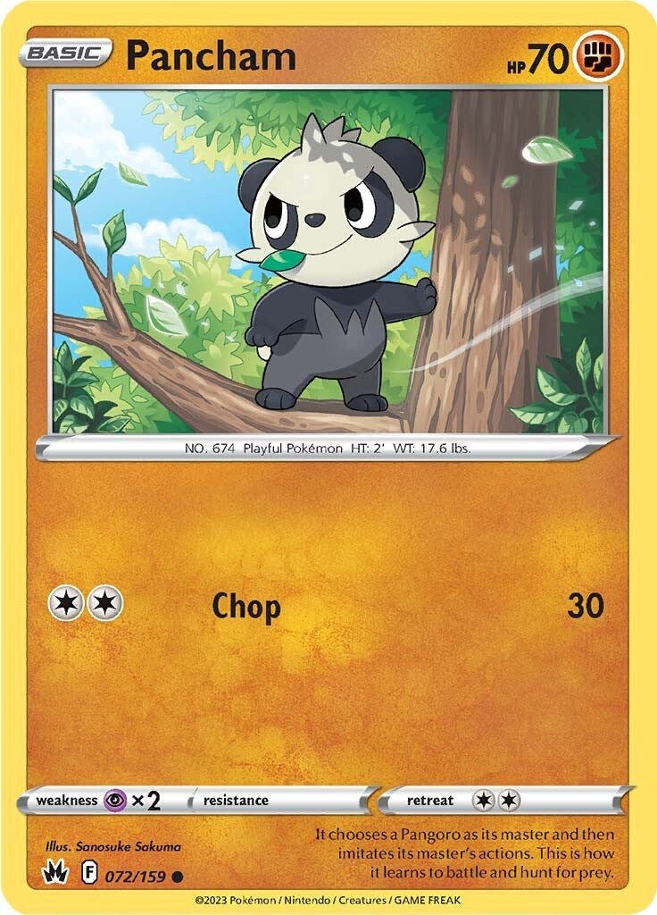 Pancham (072/159) [Sword & Shield: Crown Zenith] | North Game Den