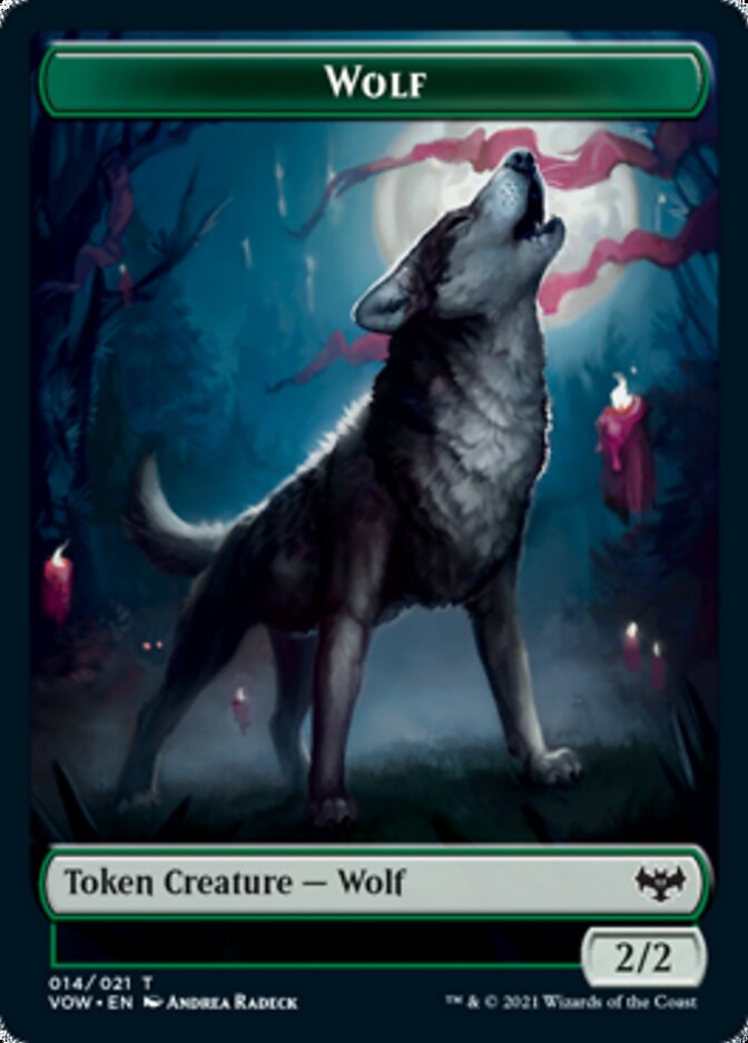 Wolf (011) // Wolf (014) Double-sided Token [Innistrad: Crimson Vow Tokens] | North Game Den