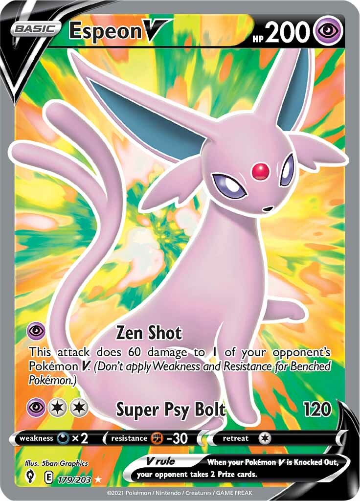 Espeon V (179/203) [Sword & Shield: Evolving Skies] | North Game Den