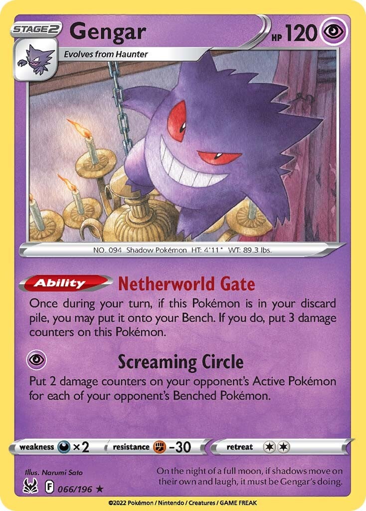 Gengar (066/196) (Theme Deck Exclusive) [Sword & Shield: Lost Origin] | North Game Den