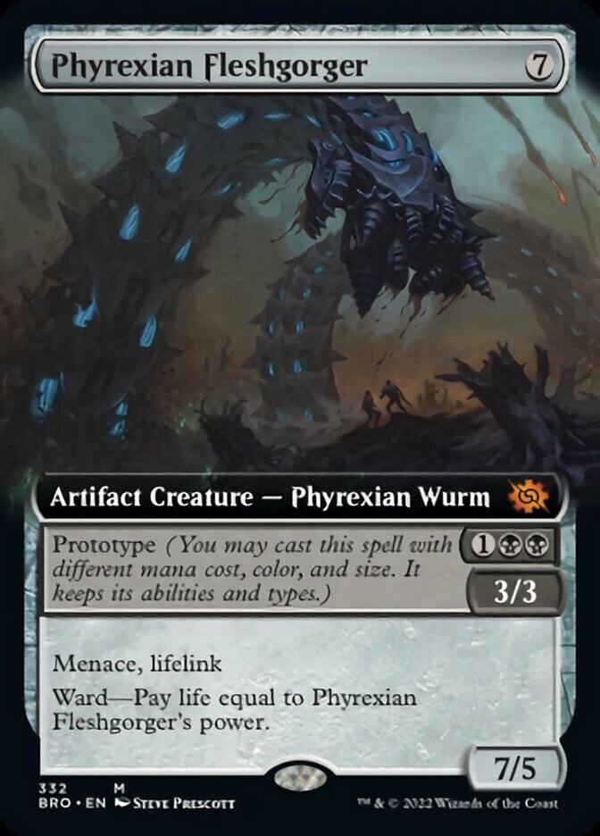 Phyrexian Fleshgorger (Extended Art) [The Brothers' War] | North Game Den