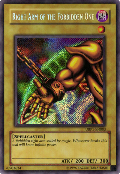 Right Arm of the Forbidden One [UBP1-EN003] Secret Rare | North Game Den