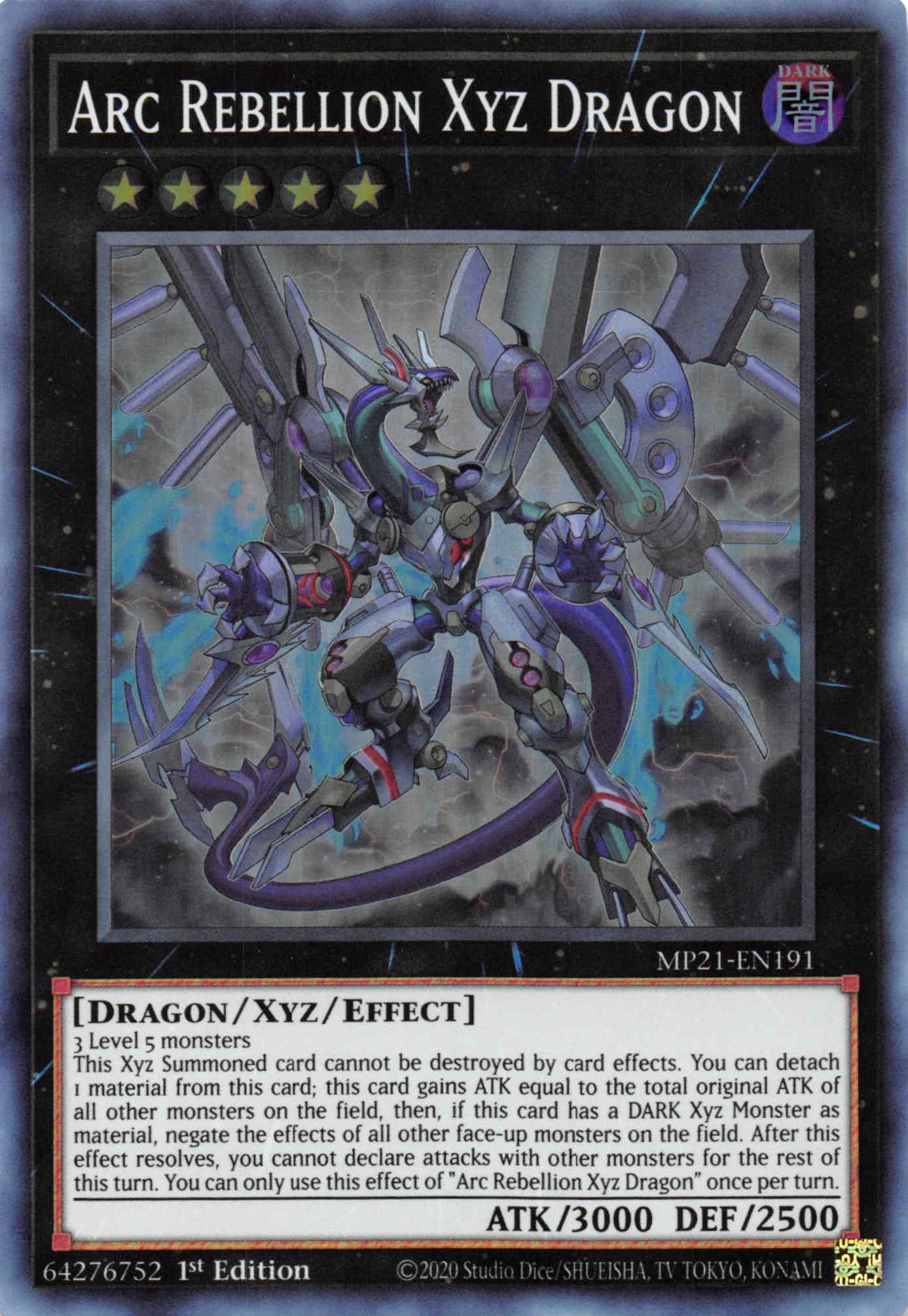 Arc Rebellion Xyz Dragon [MP21-EN191] Super Rare | North Game Den