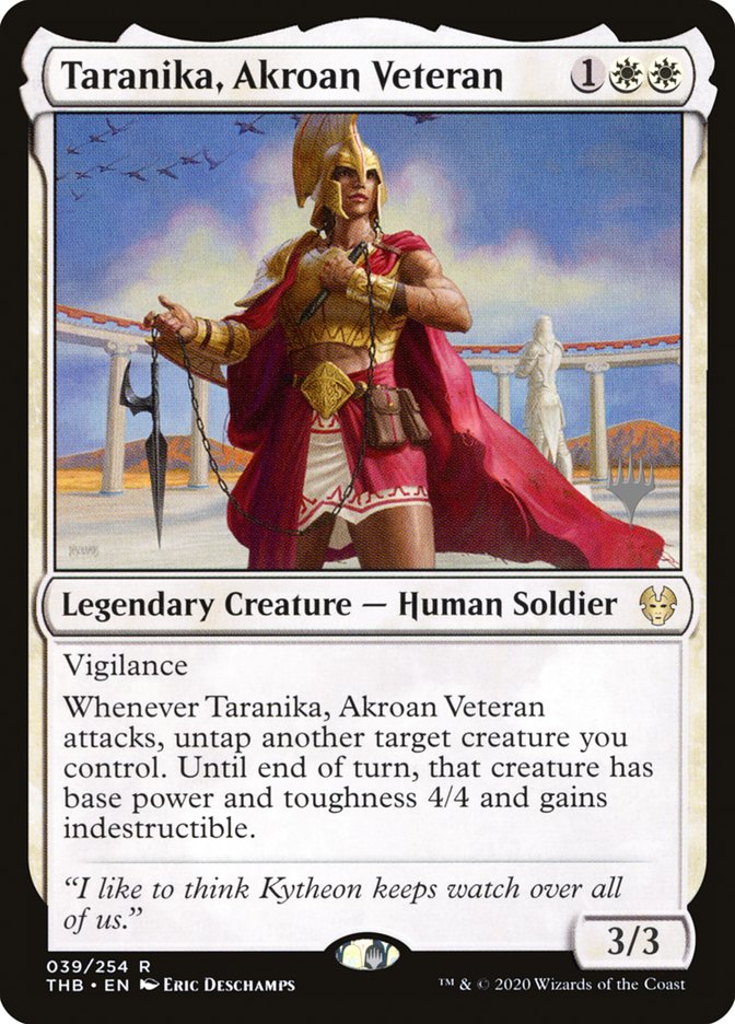 Taranika, Akroan Veteran (Promo Pack) [Theros Beyond Death Promos] | North Game Den