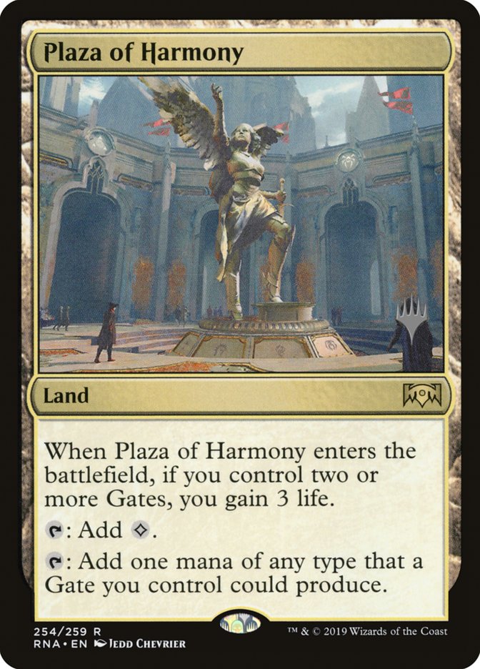 Plaza of Harmony (Promo Pack) [Ravnica Allegiance Promos] | North Game Den