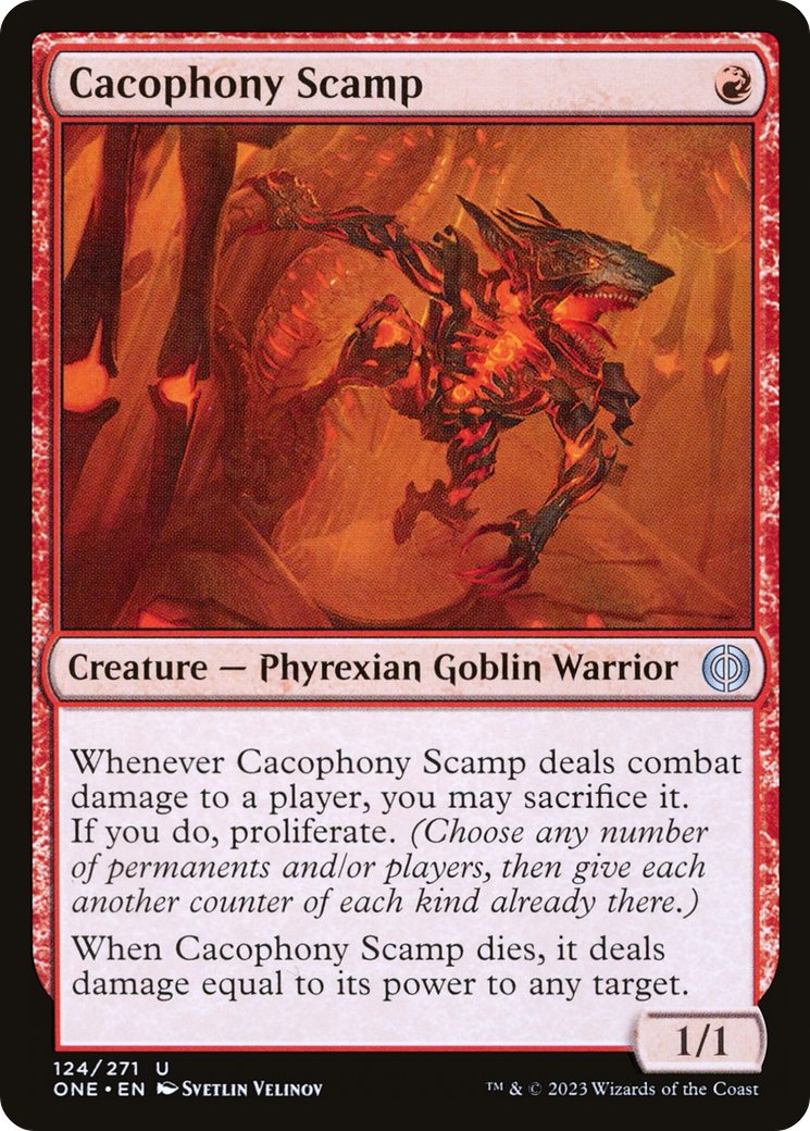 Cacophony Scamp [Phyrexia: All Will Be One] | North Game Den