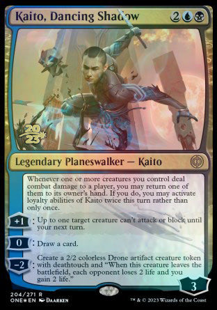 Kaito, Dancing Shadow [Phyrexia: All Will Be One Prerelease Promos] | North Game Den