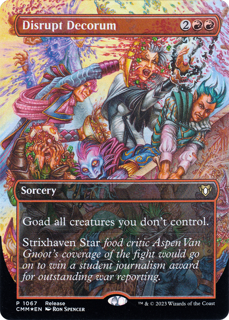 Disrupt Decorum (Borderless Alternate Art) [Commander Masters] | North Game Den