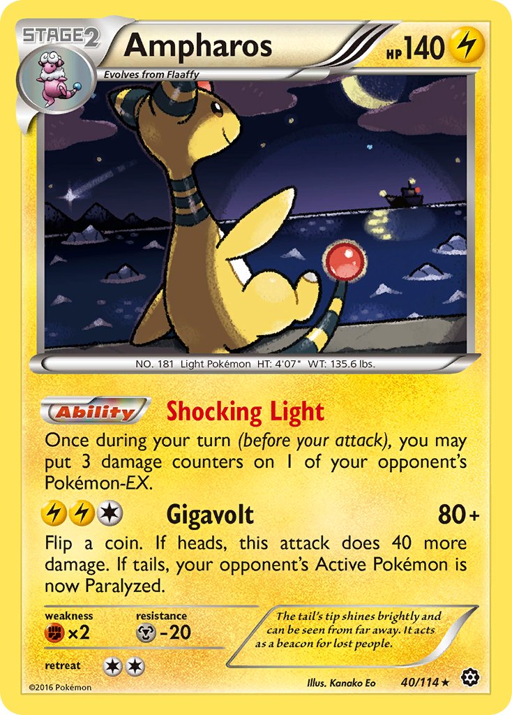 Ampharos (40/114) (Theme Deck Exclusive) [XY: Steam Siege] | North Game Den