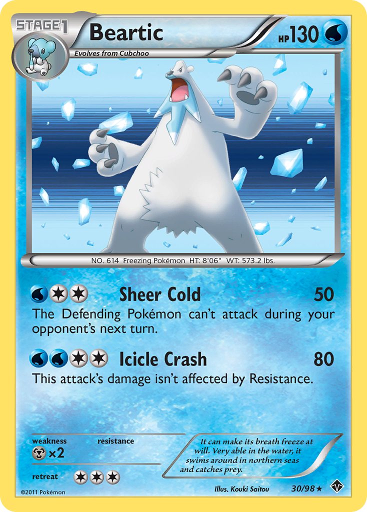 Beartic (30/98) (Cracked Ice Holo) (Blister Exclusive) [Black & White: Emerging Powers] | North Game Den