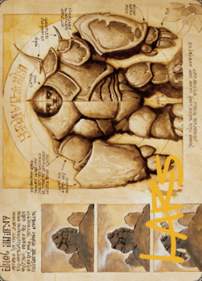 Precursor Golem Art Card (Gold-Stamped Signature) [The Brothers' War Art Series] | North Game Den