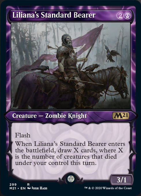 Liliana's Standard Bearer (Showcase) [Core Set 2021] | North Game Den