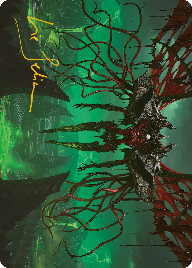 Archfiend of the Dross Art Card (Gold-Stamped Signature) [Phyrexia: All Will Be One Art Series] | North Game Den
