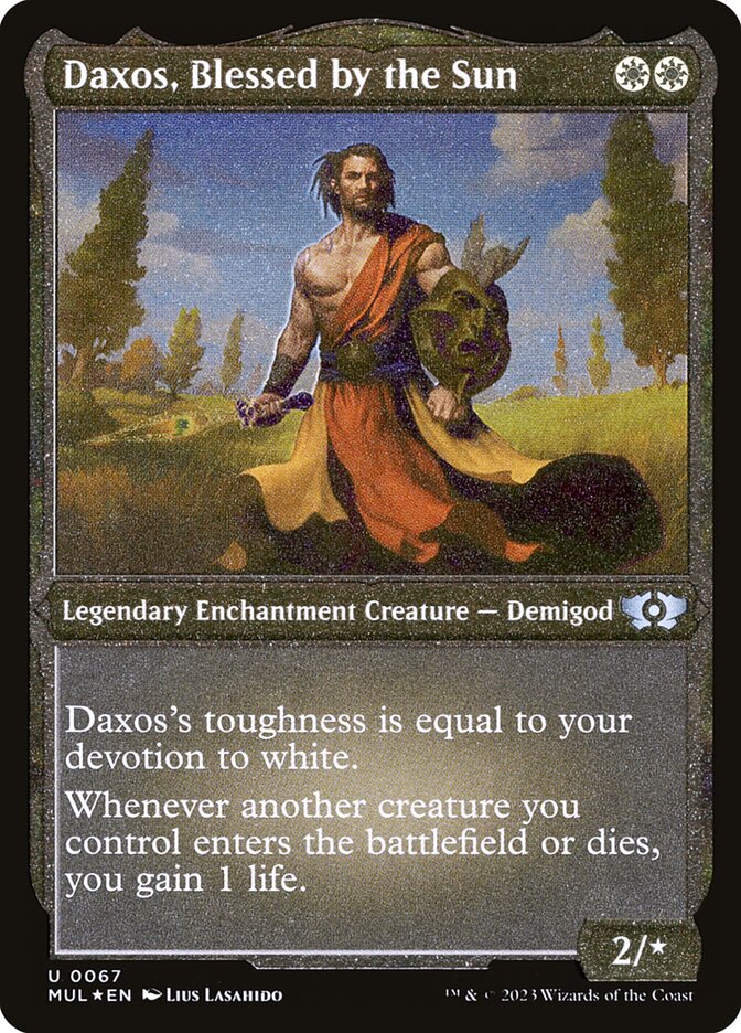 Daxos, Blessed by the Sun (Foil Etched) [Multiverse Legends] | North Game Den