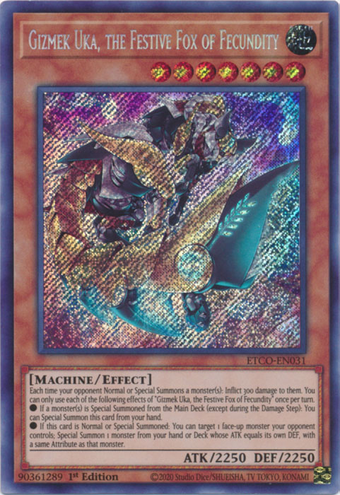 Gizmek Uka, the Festive Fox of Fecundity [ETCO-EN031] Secret Rare | North Game Den