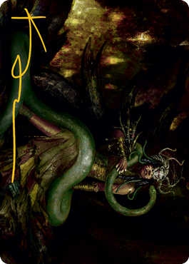 Saryth, the Viper's Fang Art Card (Gold-Stamped Signature) [Innistrad: Midnight Hunt Art Series] | North Game Den